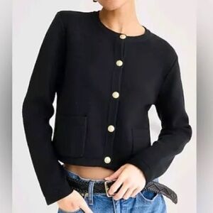 J. Crew Black Emile Sweater Lady Jacket Gold-Button Women's Blazer